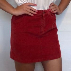 BDG Burnt Orange Corduroy Skirt